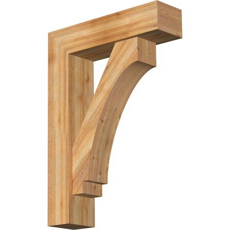Ekena Millwork Imperial Block Rough Sawn Bracket w/ Offset Brace, Western Red Cedar, 8"W x 30"D x 42"H BKT0806X30X42IMP05RWR